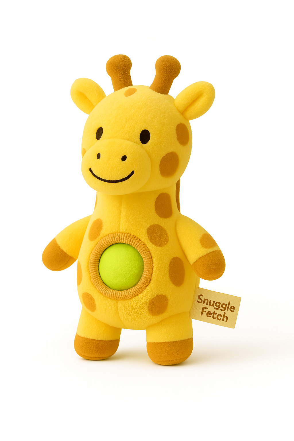 Holly the Giraffe SnuggleFetch plush dog toy.